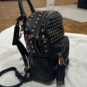 Bebe  vintage Black and Gold Studded Backpack